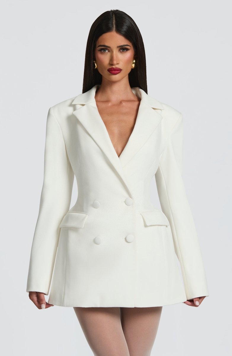Evie - Women's Elegant Blazer Dress with Double-Breasted Front and Lapels