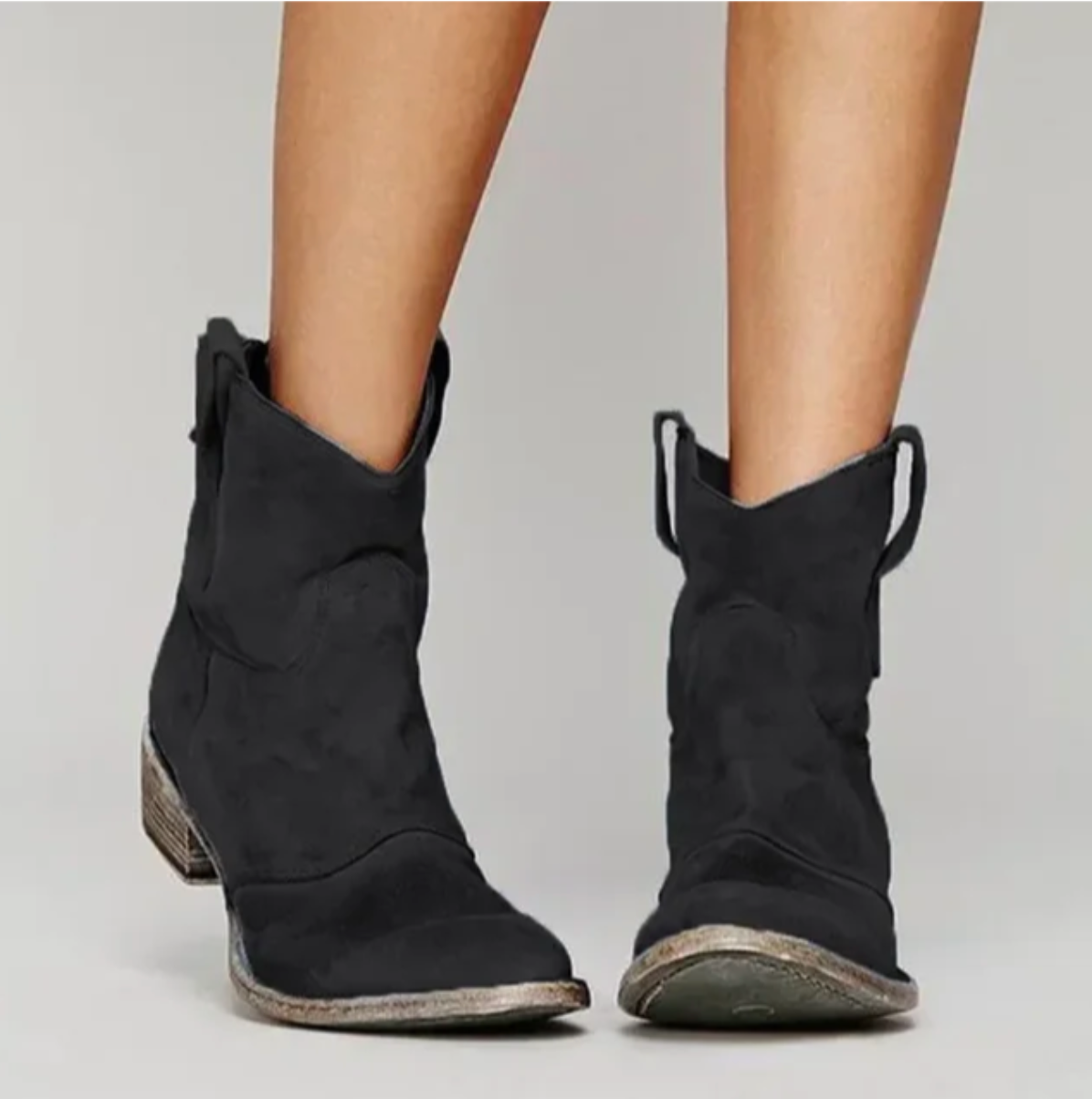 Willow - Women's Ankle Boots with Western Details and Block Heel