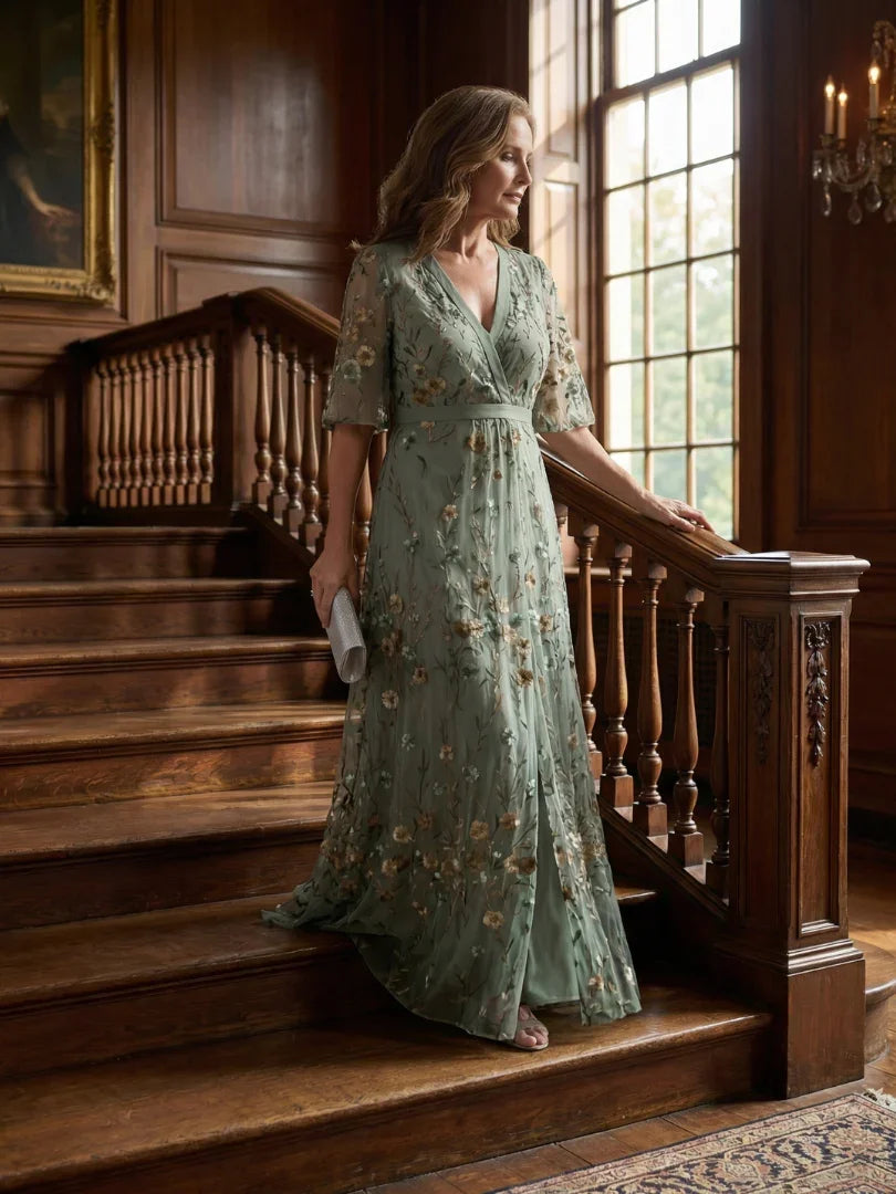 Women's Wedding Guest Maxi Dress with Halter Neck and Floral Design