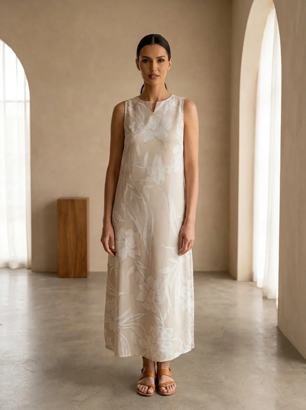 Amelia - Women’s Wedding Guest Maxi Dress Sleeveless with Floral Print