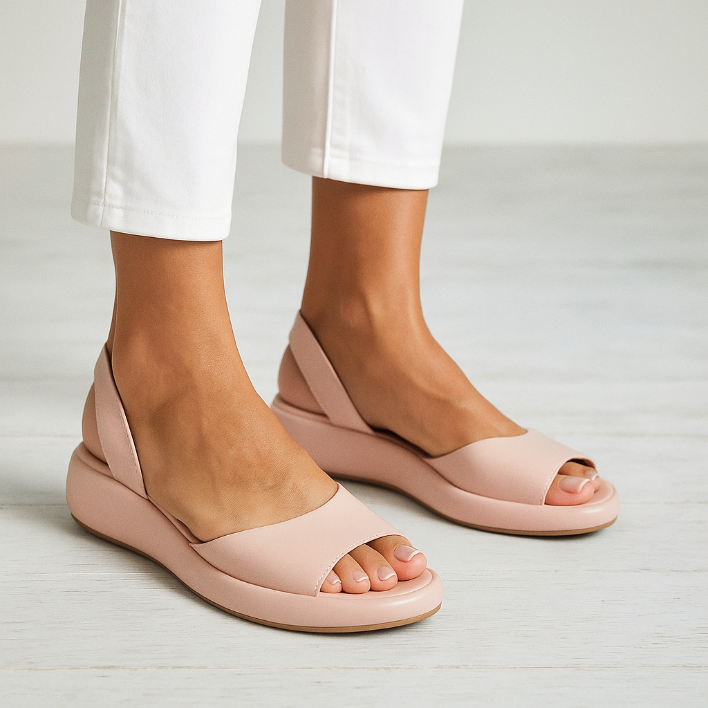 Ava - Women's Chunky Sole Slingback Sandals with Peep Toe Design
