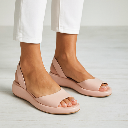 Ava - Women's Chunky Sole Slingback Sandals with Peep Toe Design