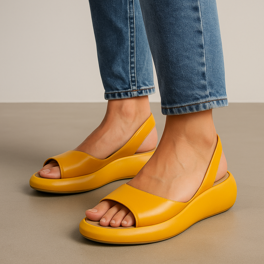 Ava - Women's Chunky Sole Slingback Sandals with Peep Toe Design