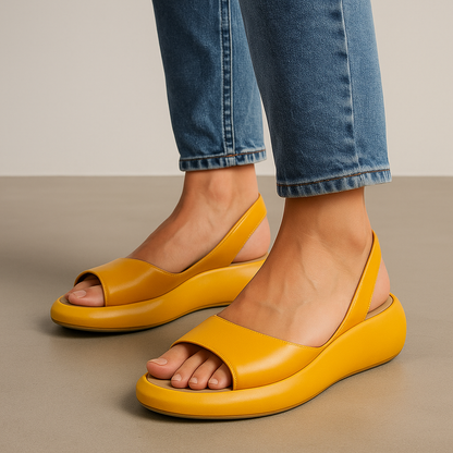 Ava - Women's Chunky Sole Slingback Sandals with Peep Toe Design