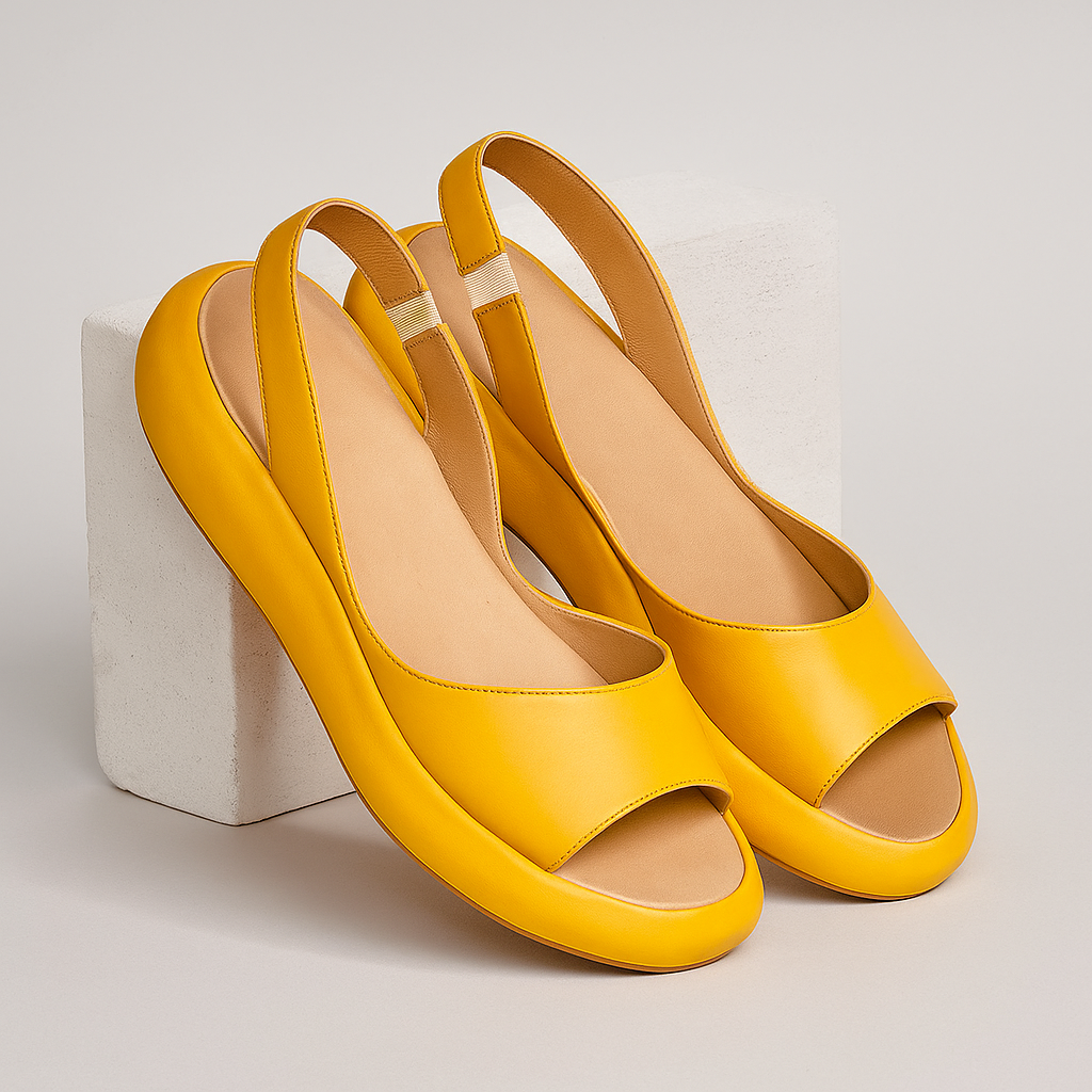 Ava - Women's Chunky Sole Slingback Sandals with Peep Toe Design