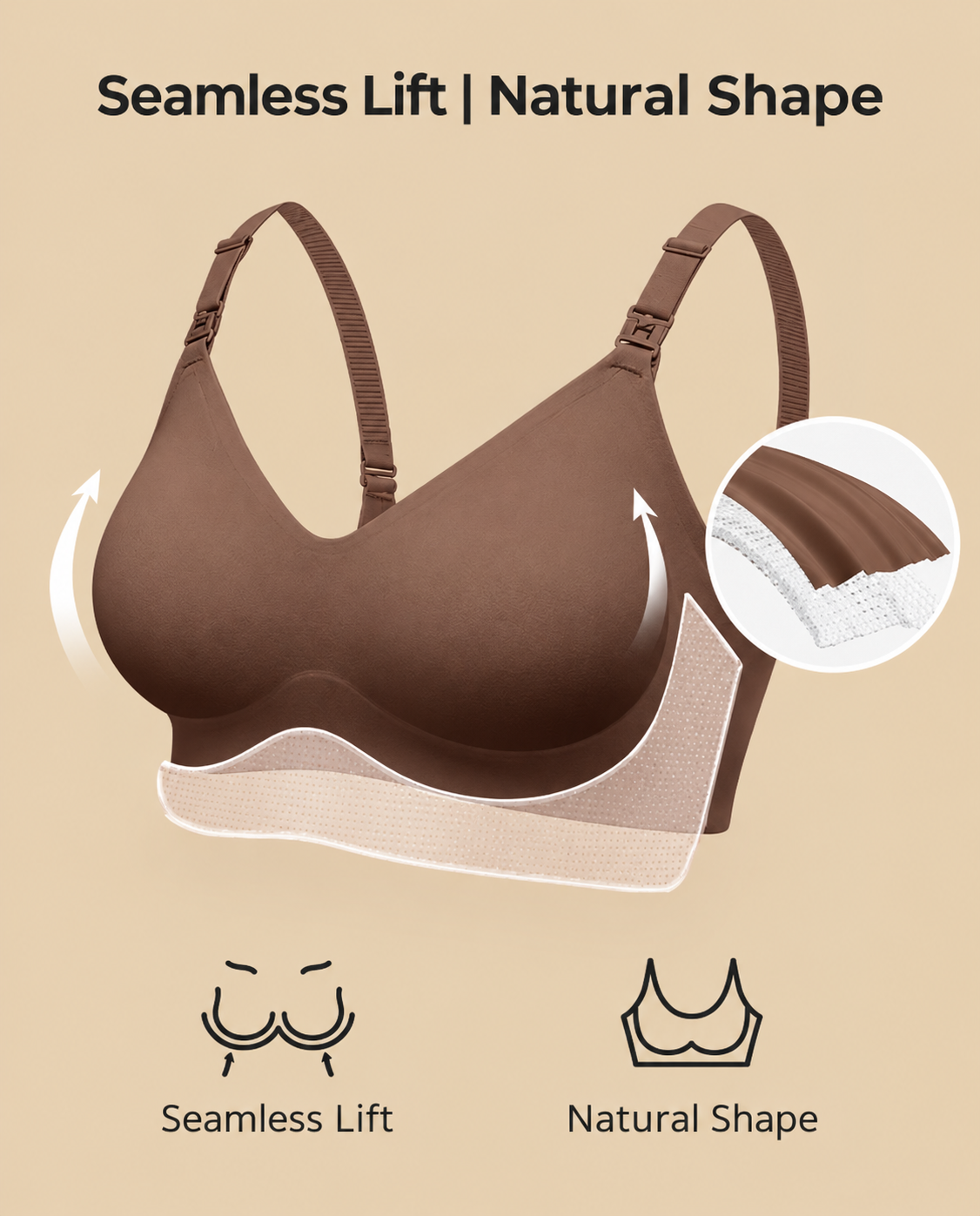 Lauren - Women's Bra Breastfeeding for Mums Seamless with Clip Down Straps