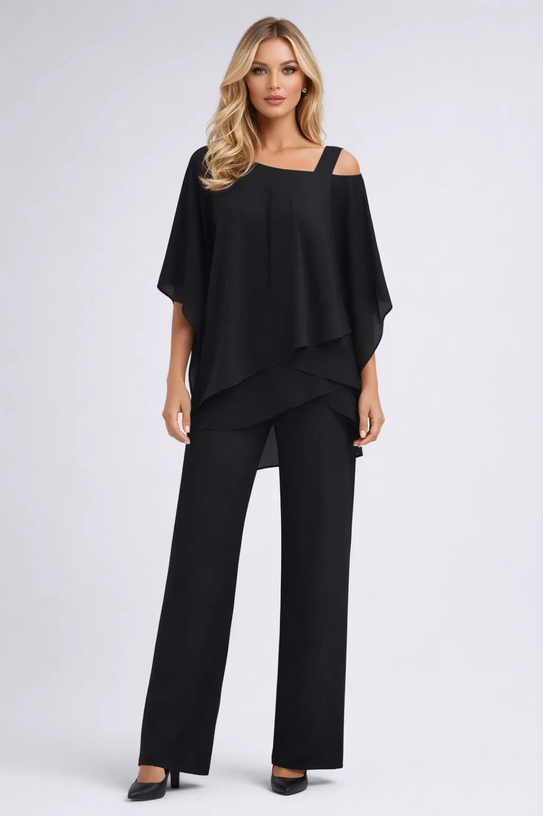 Charlotte - Women's Occasion Co-Ord Set Trousers Elegant with Overlay Top