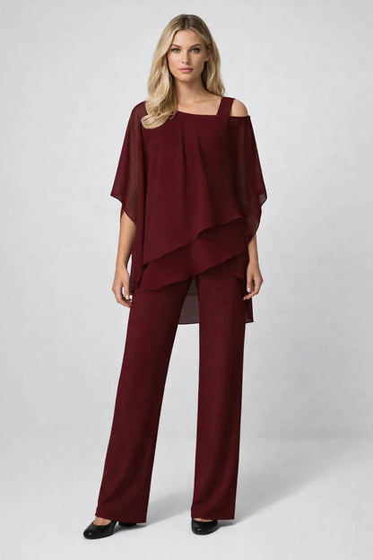 Charlotte - Women's Occasion Co-Ord Set Trousers Elegant with Overlay Top