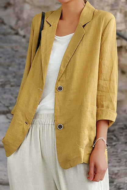 Charlotte - Women's Summer Blazer Light with Two Buttons and Patch Pockets
