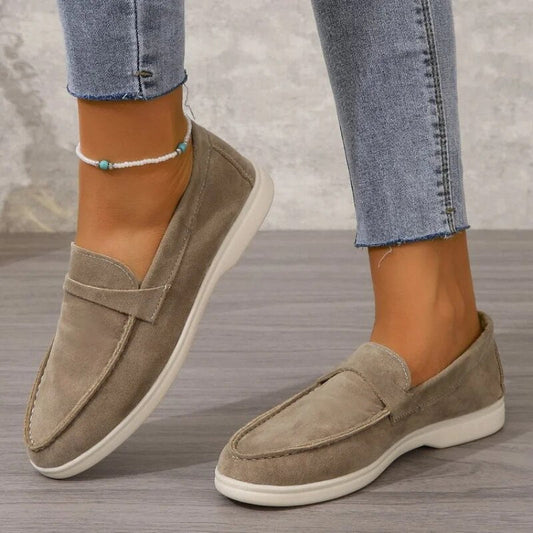 Chloe - Women's Comfort Penny Loafers Suede Style with Flexible Sole