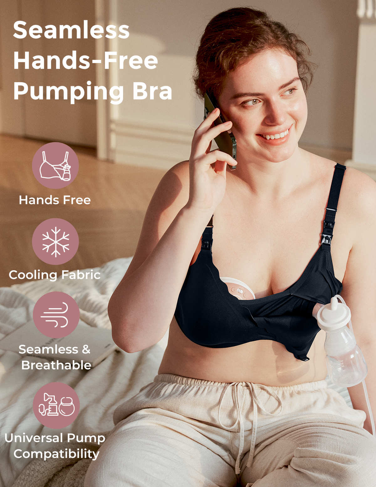 Eleanor - Women's Bra Nursing and Pumping Hands Free Cooling with Clips