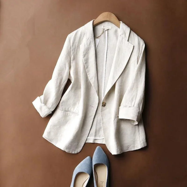 Ella - Women's Blazer Lightweight Elegant Single Button with Notch Lapel