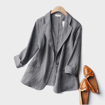 Ella - Women's Blazer Lightweight Elegant Single Button with Notch Lapel