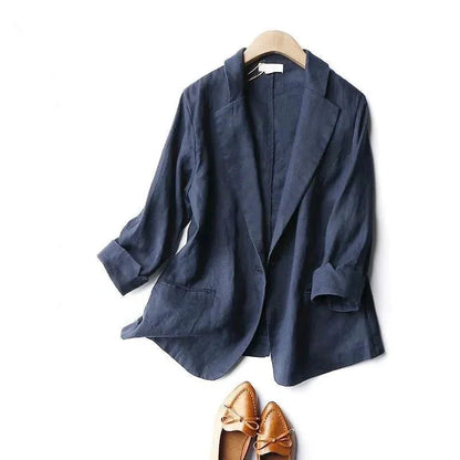 Ella - Women's Blazer Lightweight Elegant Single Button with Notch Lapel