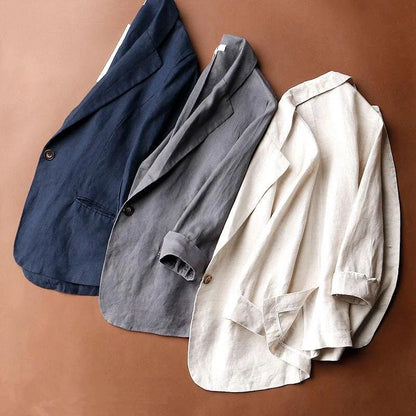 Ella - Women's Blazer Lightweight Elegant Single Button with Notch Lapel