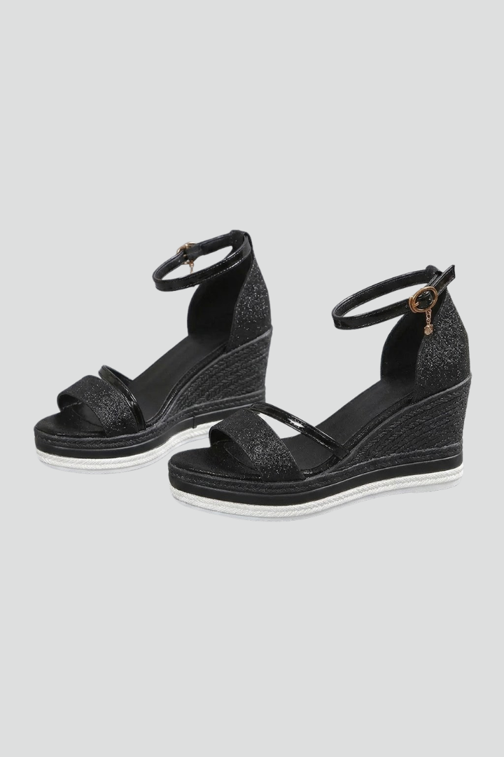 Ella - Women’s Comfort Support Formal Wedge Sandals with Ankle Strap