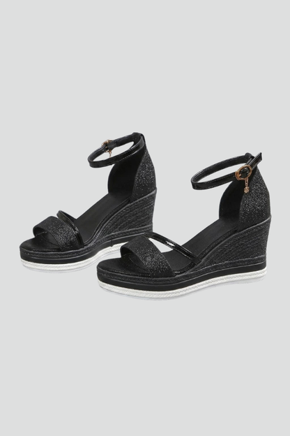 Ella - Women’s Comfort Support Formal Wedge Sandals with Ankle Strap