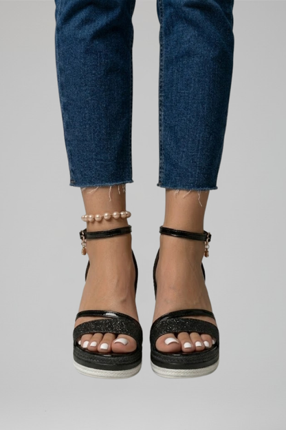 Ella - Women’s Comfort Support Formal Wedge Sandals with Ankle Strap