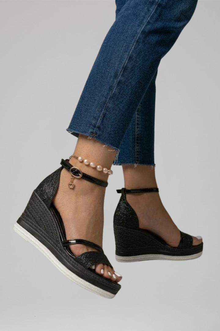 Ella - Women’s Comfort Support Formal Wedge Sandals with Ankle Strap