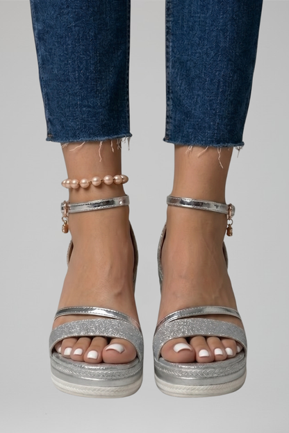 Ella - Women’s Comfort Support Formal Wedge Sandals with Ankle Strap