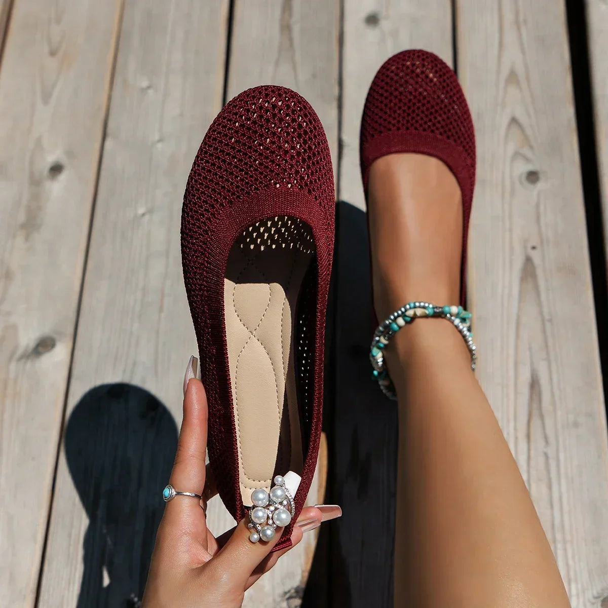 Ella - Women’s Lightweight Platform Ballet Flats with Breathable Upper