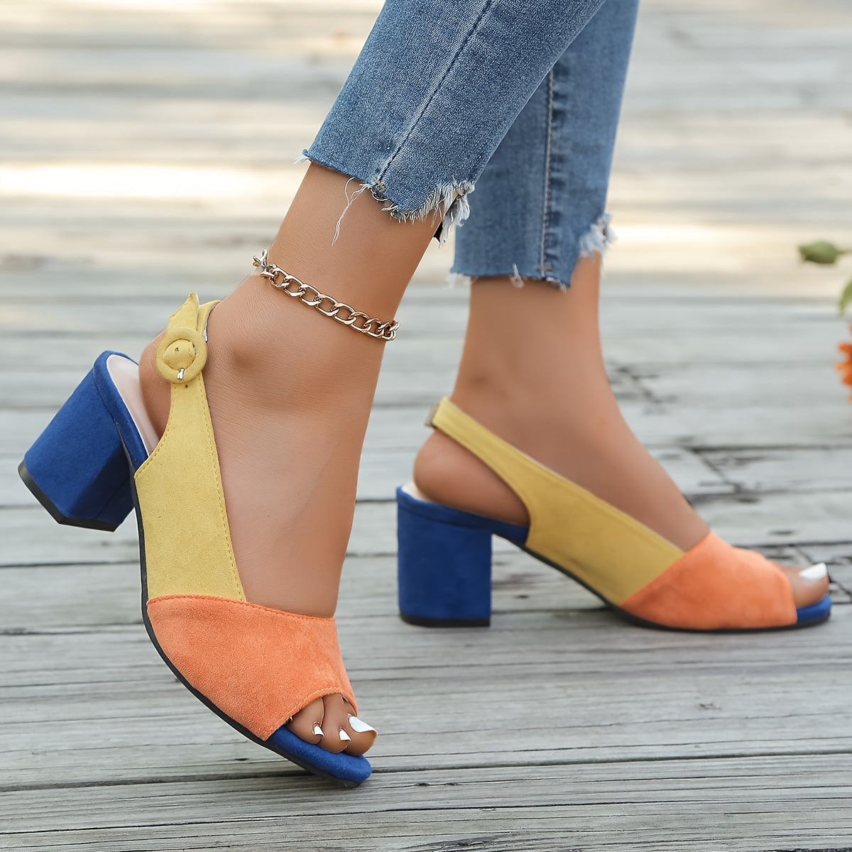 Ella - Women’s Summer Sandals Formal with Block Heel and Slingback Strap