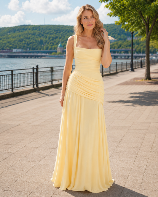 Ella - Women’s Wedding Guest Maxi Dress for Summer with Ruched Bodice