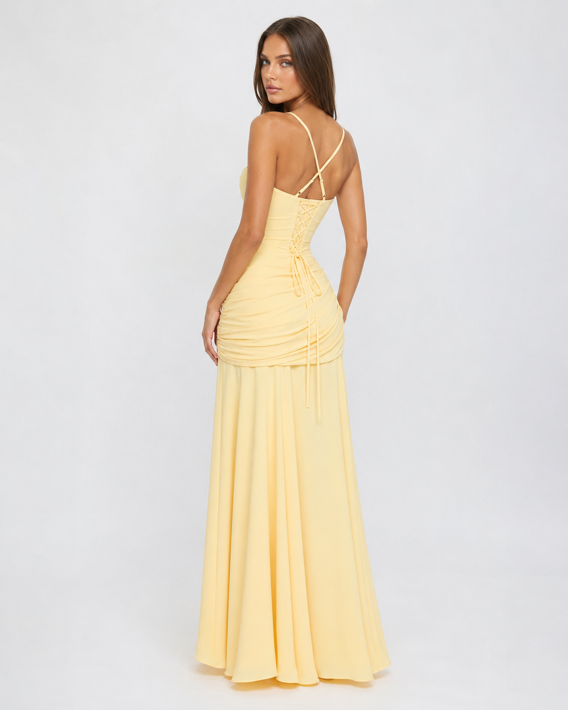 Ella - Women’s Wedding Guest Maxi Dress for Summer with Ruched Bodice