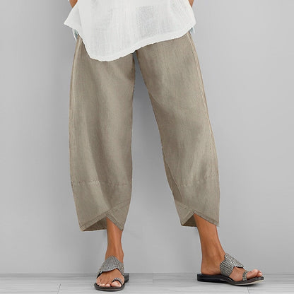 Evie - Women's Lightweight Summer Pants with Tulip Hem and Side Pockets