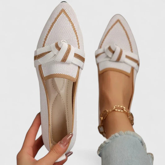 Evie - Women’s Summer Loafers Comfort Pointed Toe Slip On with Knot Detail