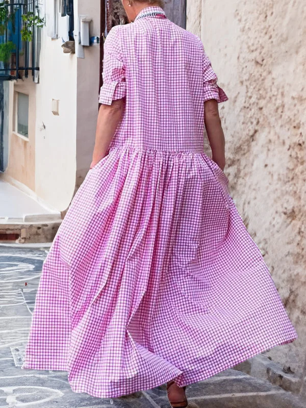 Grace - Women's Maxi Shirt Dress Oversized for Summer with Button Front