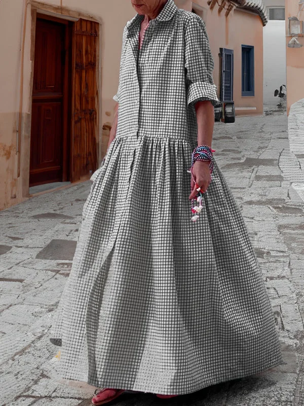 Grace - Women's Maxi Shirt Dress Oversized for Summer with Button Front