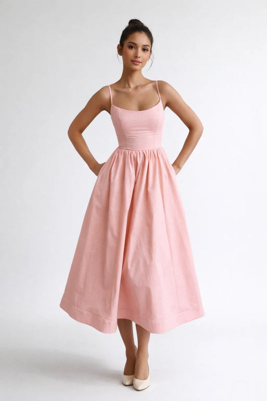 Grace - Women's Summer Maxi Dress with Fitted Bodice and Full Flared Skirt