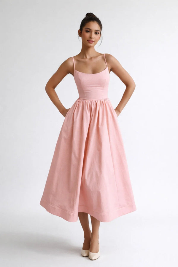Grace - Women's Summer Maxi Dress with Fitted Bodice and Full Flared Skirt