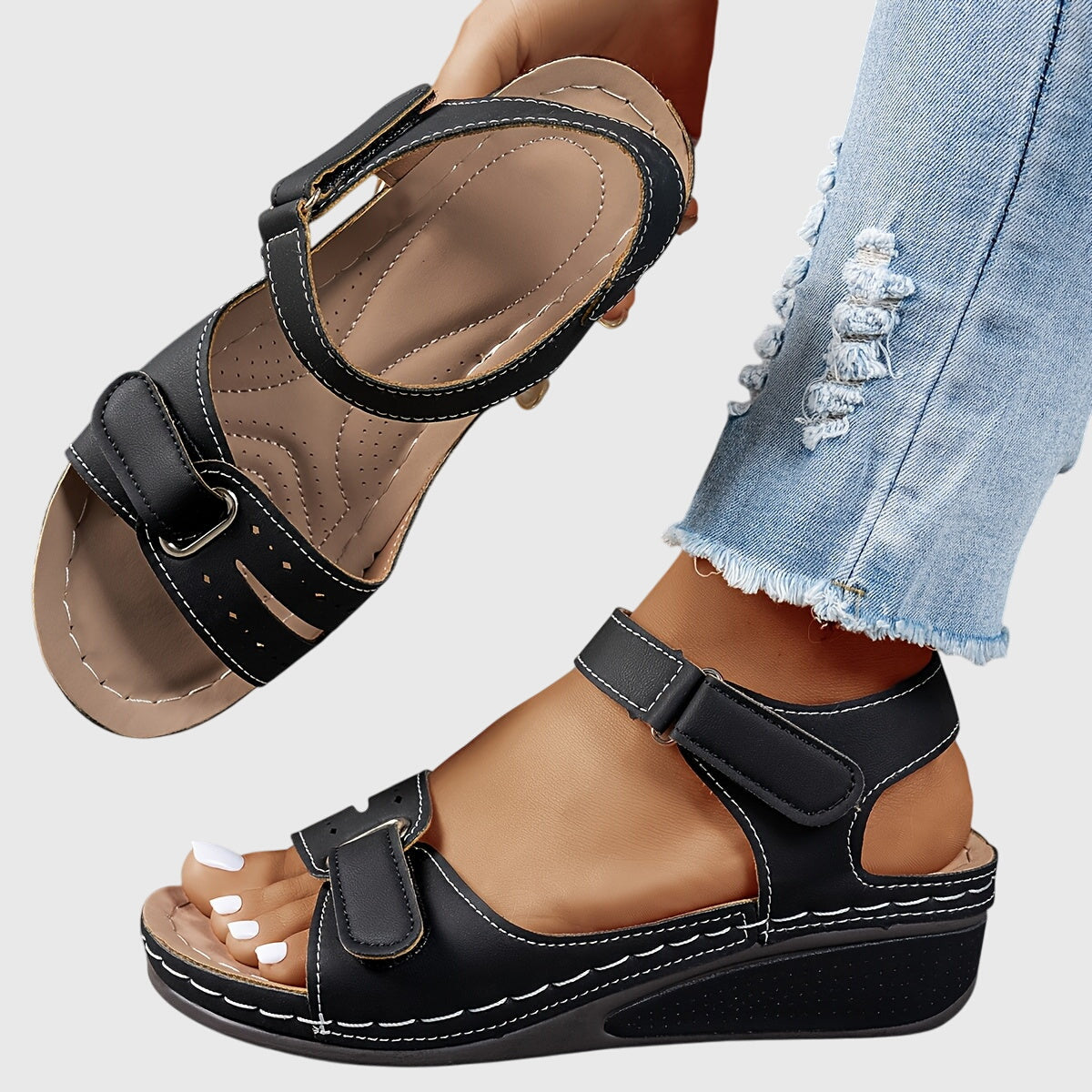 Hannah - Women’s Summer Sandals for Wide Feet with Adjustable Straps