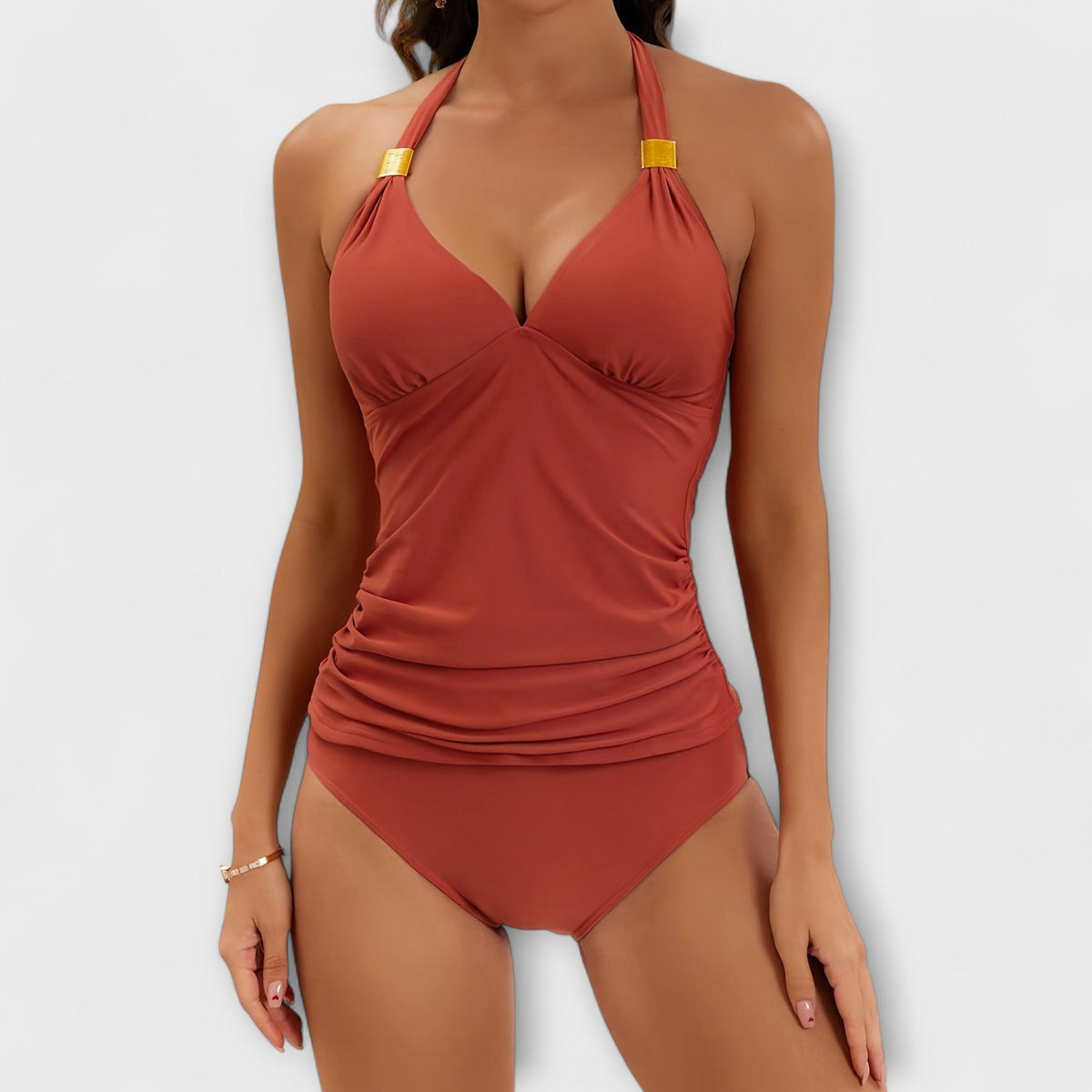 Harper - Women's Comfort Swimsuit for Summer with Halter Neck and Ruching