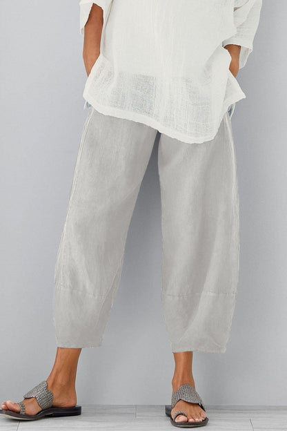Harper - Women’s Summer Pants Loose and Cropped with Elastic Waist