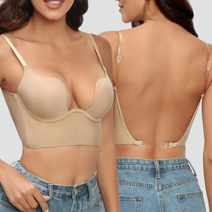 Isla - Women’s Backless Bra Push-Up Self-Supporting with Adjustable Straps
