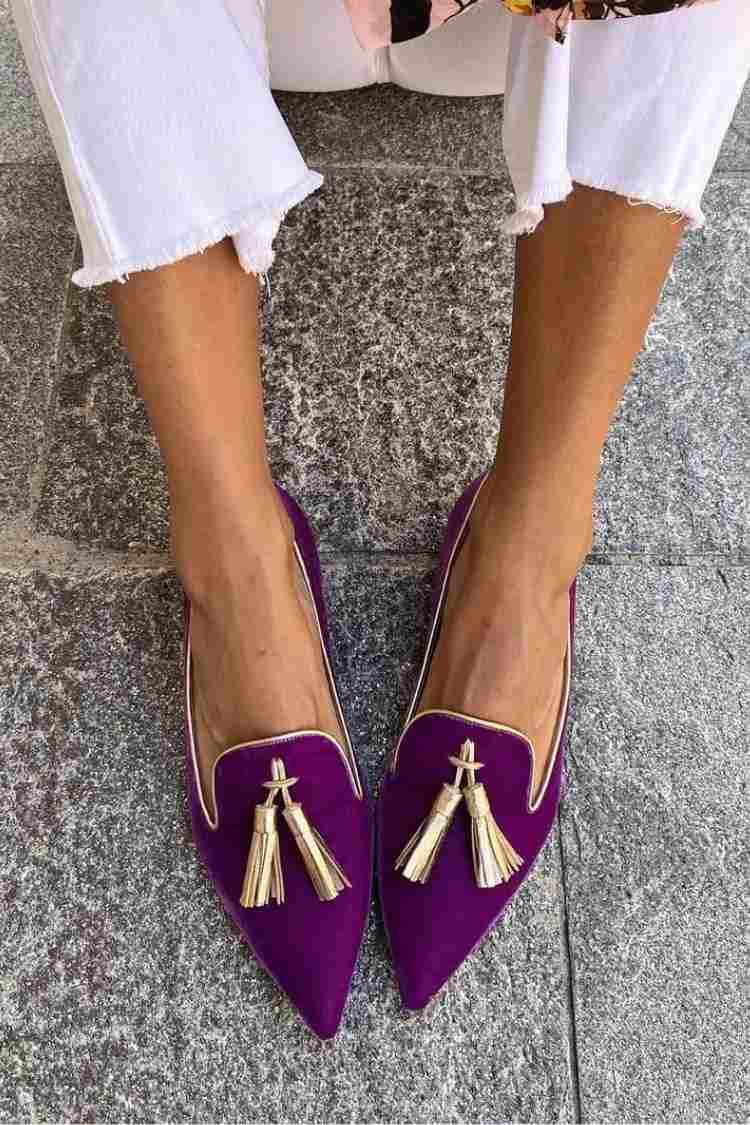 Isla - Women's Comfort Loafers with Pointed Toe and Tassel Detail