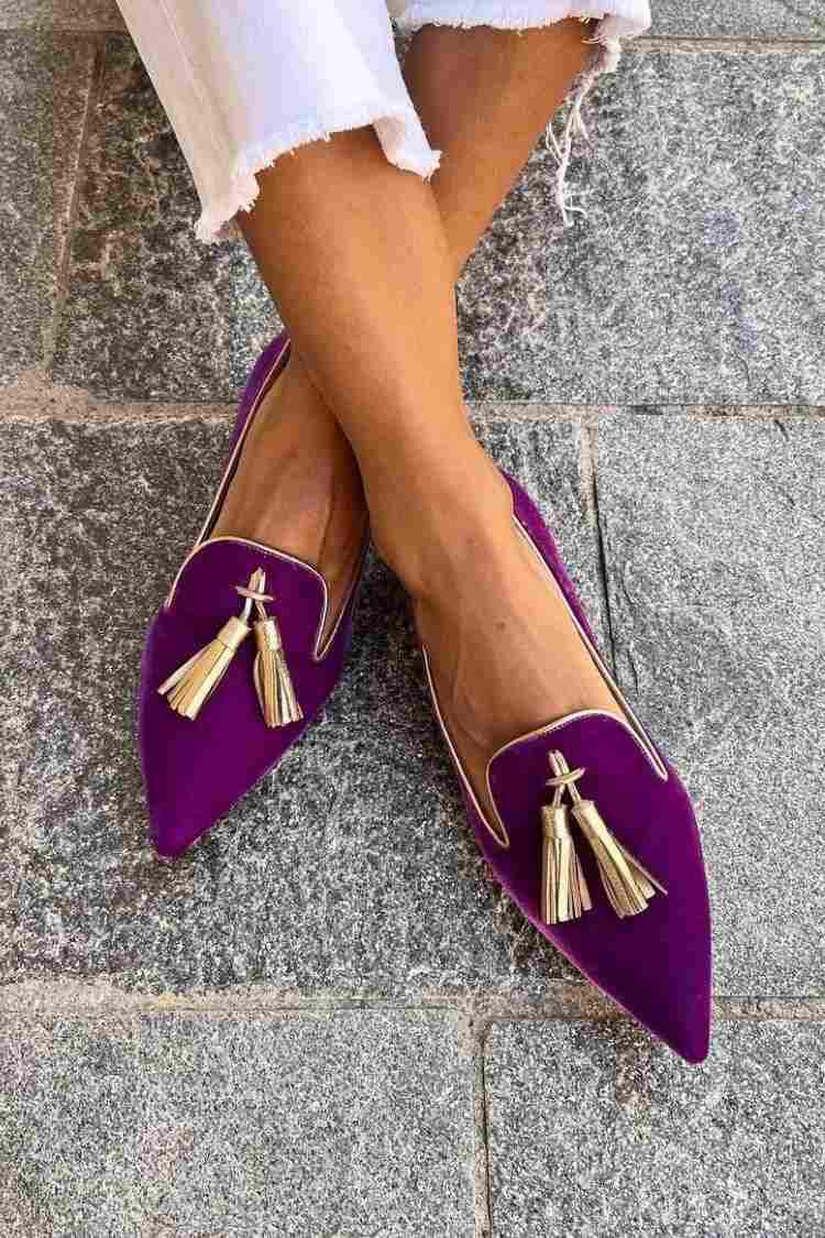 Isla - Women's Comfort Loafers with Pointed Toe and Tassel Detail