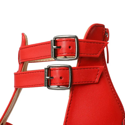 Isla - Women’s Formal Platform Heels with Gladiator Straps and Back Zip