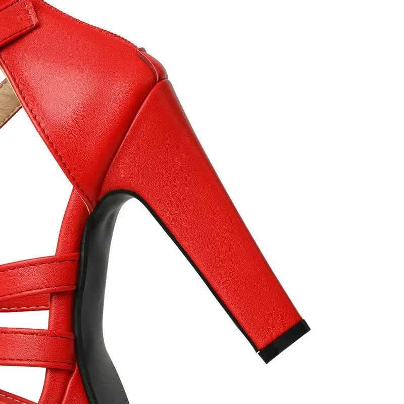 Isla - Women’s Formal Platform Heels with Gladiator Straps and Back Zip