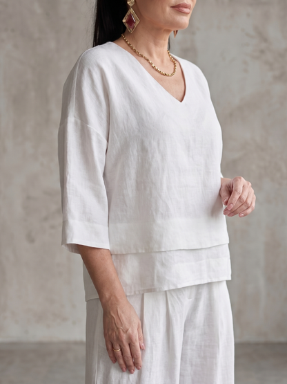 Isla - Women's Summer Co-Ord Set Relaxed with Wide Leg Trousers