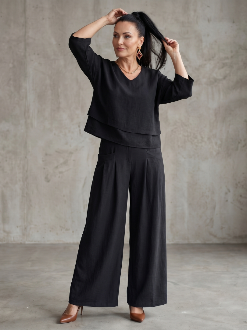 Isla - Women's Summer Co-Ord Set Relaxed with Wide Leg Trousers