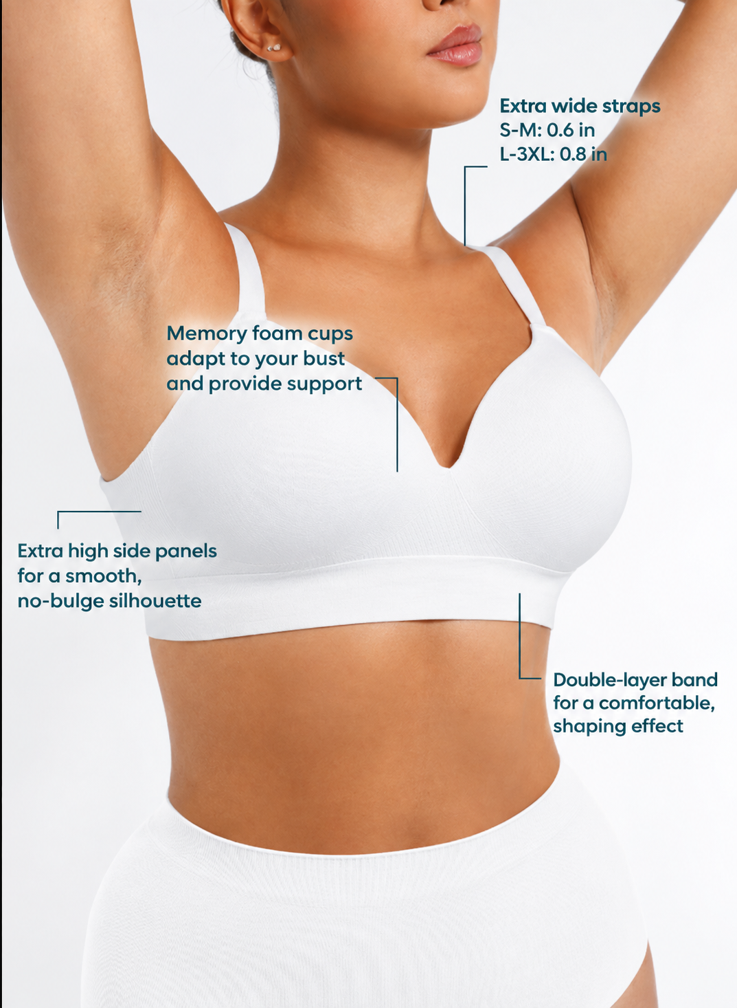 Ivy - Women's Bra Push Up for Daily Comfort with Seamless Plunge Cups