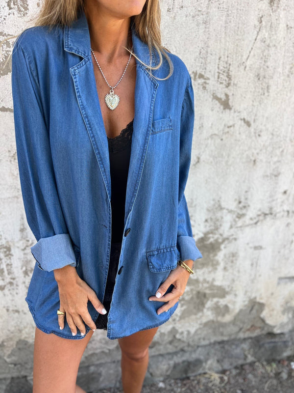 Lily - Women's Blazer Lightweight Casual with Notch Lapel and Pockets