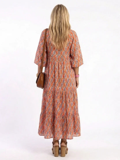 Lily - Women's Maxi Summer Dress Elegant Boho Tiered with Balloon Sleeves