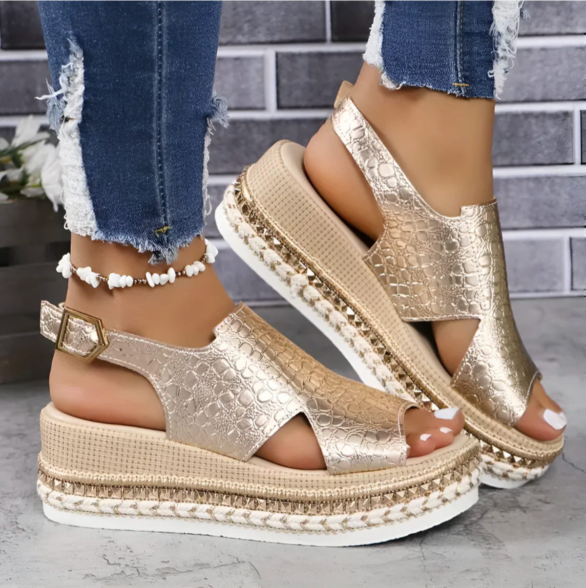 Lily - Women’s Summer Sandals Chunky Comfort Platform with Buckle Slingback