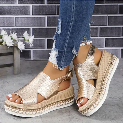 Lily - Women’s Summer Sandals Chunky Comfort Platform with Buckle Slingback