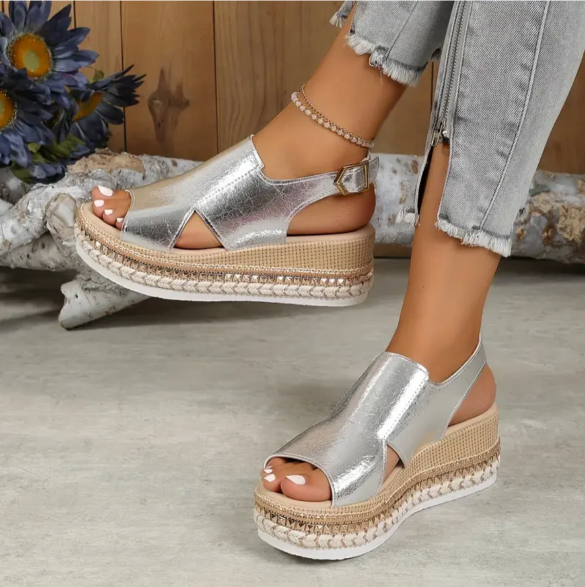 Lily - Women’s Summer Sandals Chunky Comfort Platform with Buckle Slingback